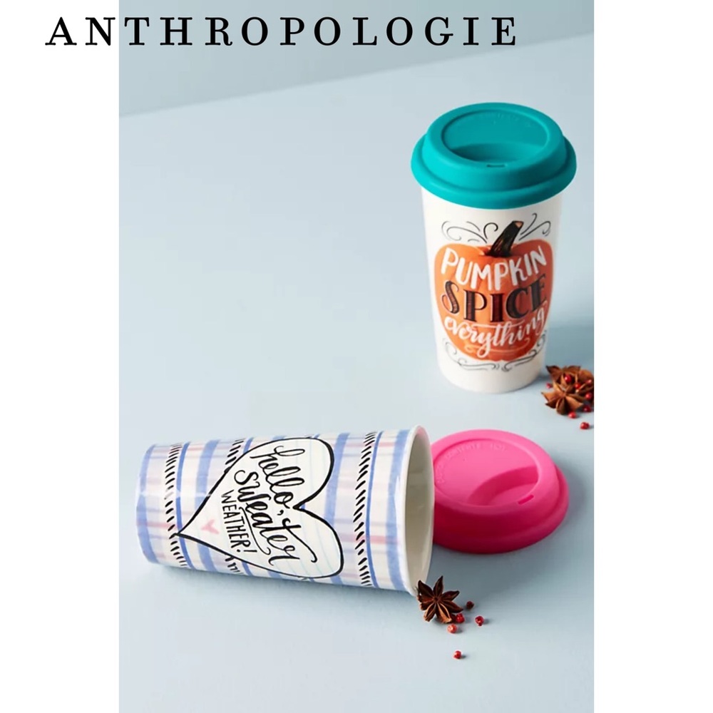 Anthropologie Autumn Travel Mug